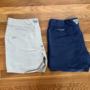 Columbia PFG Khaki and Navy Shorts Duo Women's Size Medium